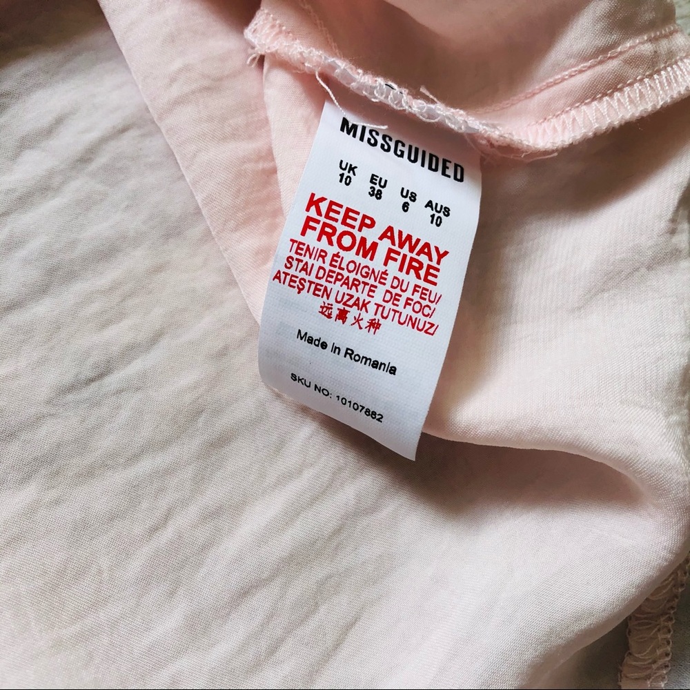 Missguided blush pink pullover half zip top sz 6 - Picture 8 of 10